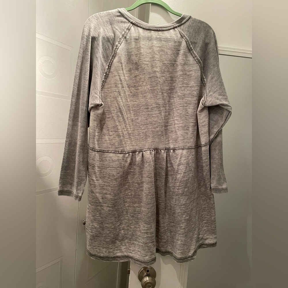 Bohemian Women's Gray V-Neck Top